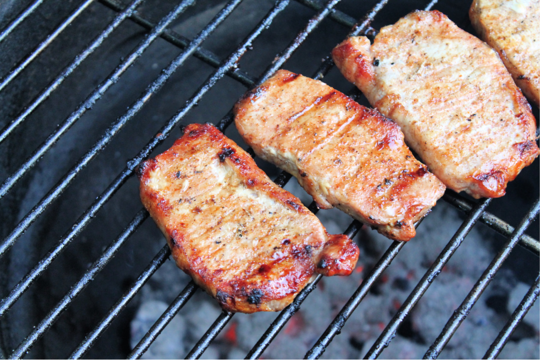 pork on a grill