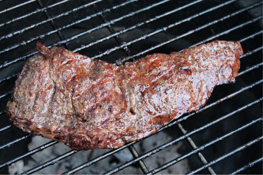 steak on the grill