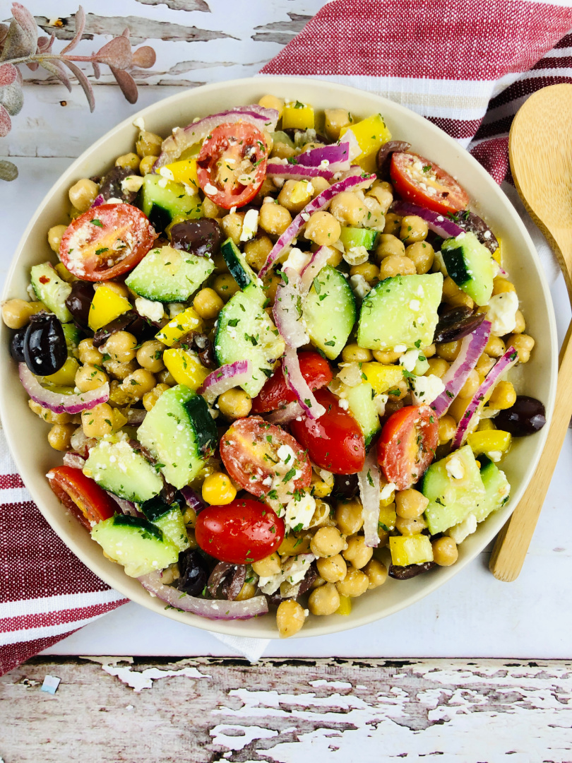 Mediterranean Chickpea Salad - Roscoe's Recipes