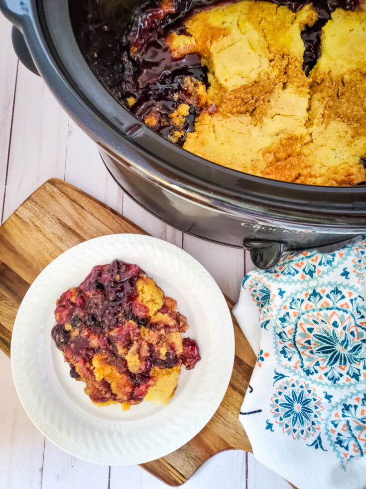 Slow Cooker Lemon Blueberry Dump Cake
