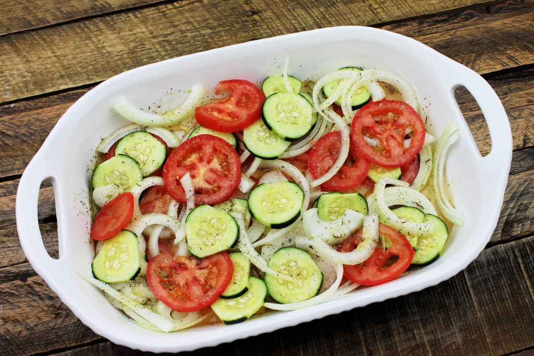 Tomato, Cucumber, and Onion Salad