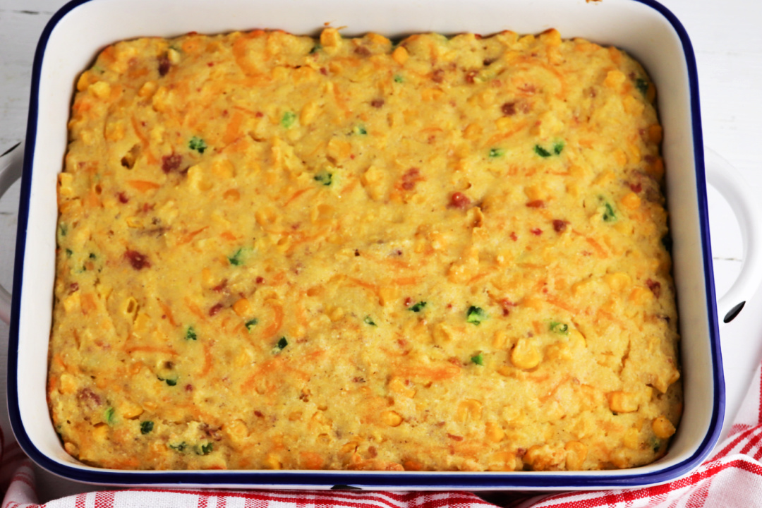 Jalapeno Cheddar Cornbread Casserole