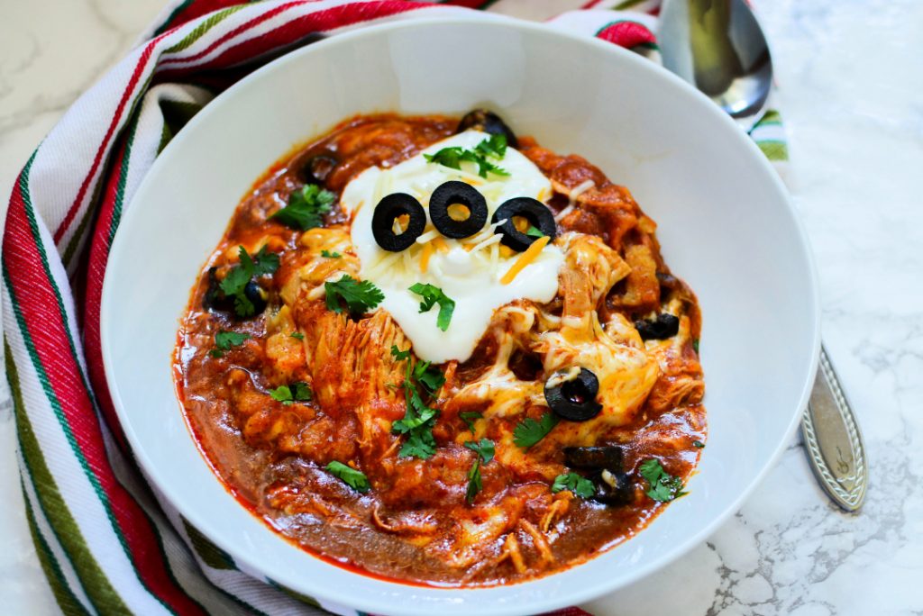 Slow Cooker Chicken Enchilada Casserole