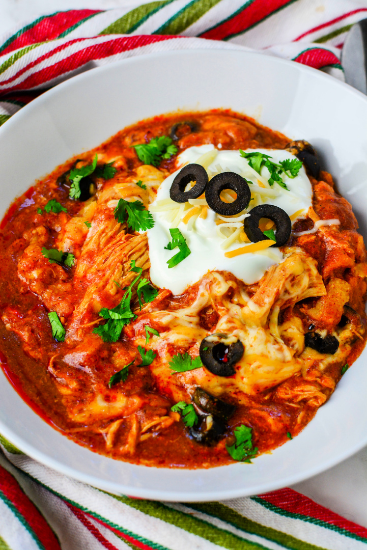 Slow Cooker Chicken Enchilada Casserole