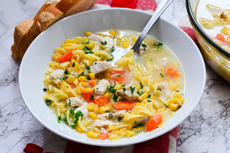 Chicken Corn Noodle Soup - Roscoe's Recipes