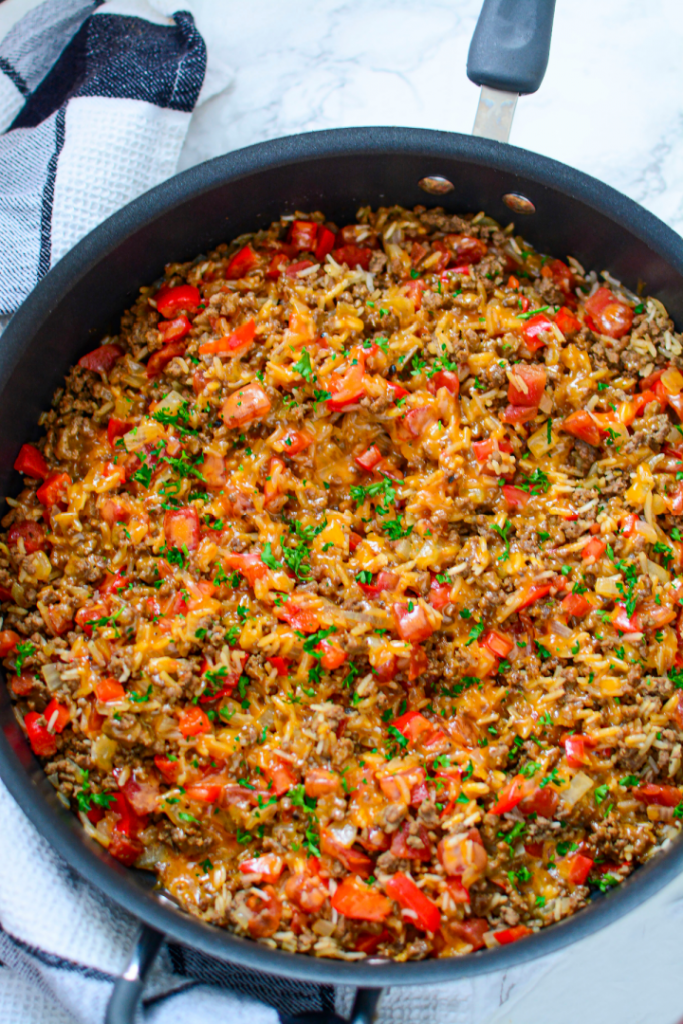 Skillet Beef and Rice - Roscoe's Recipes