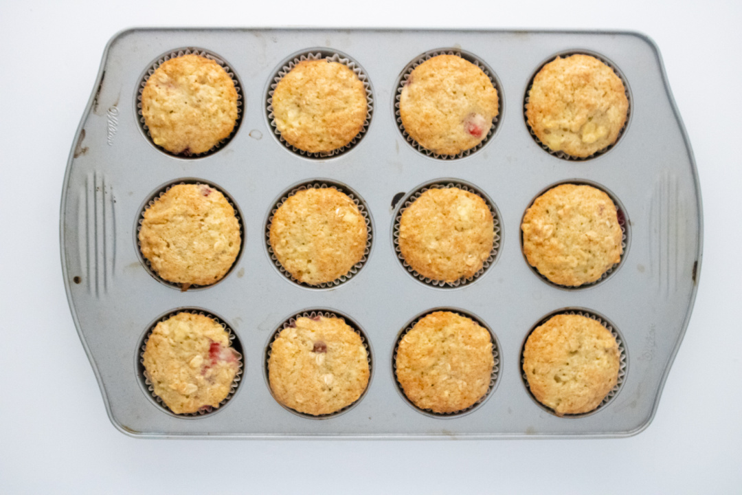 Strawberry Banana Oat Muffins