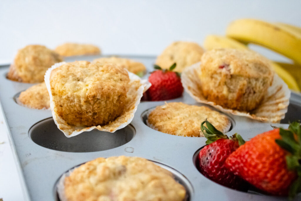 Strawberry Banana Oat Muffins