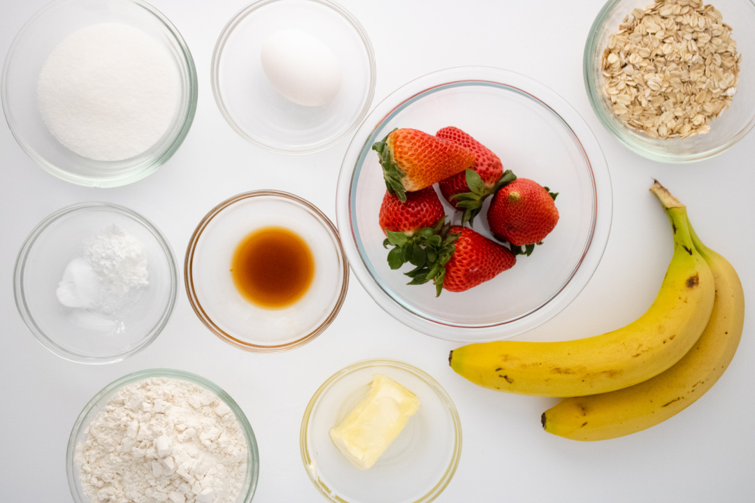 Strawberry Banana Oat Muffins