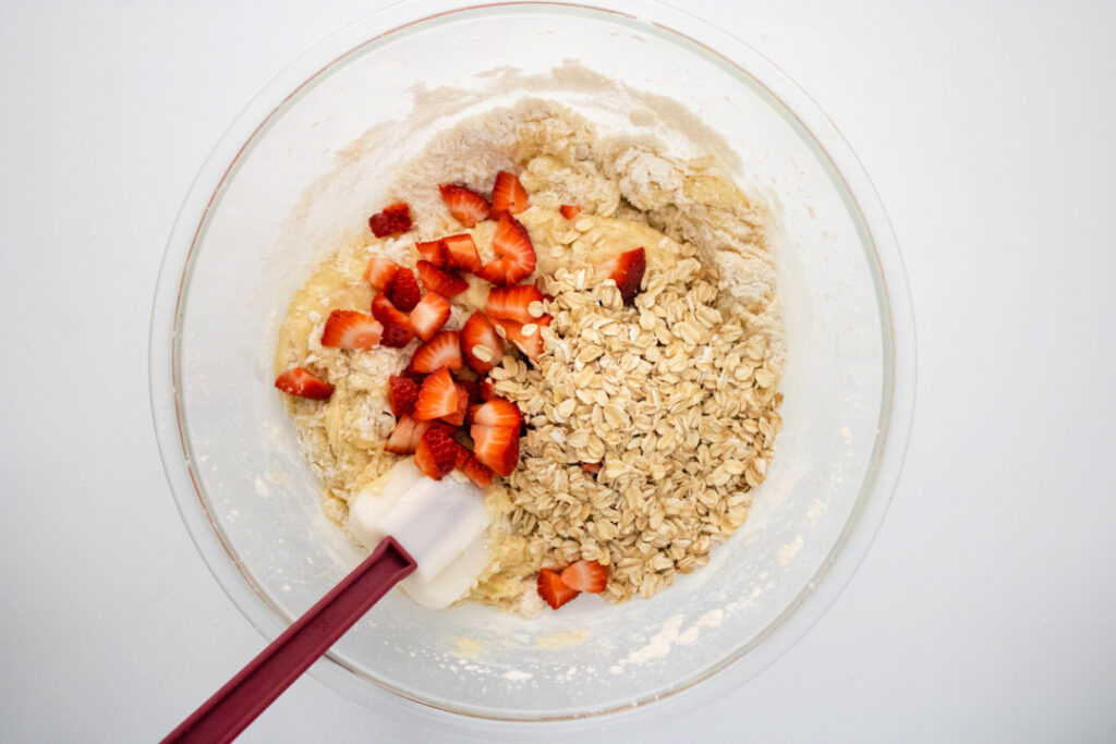 Strawberry Banana Oat Muffins